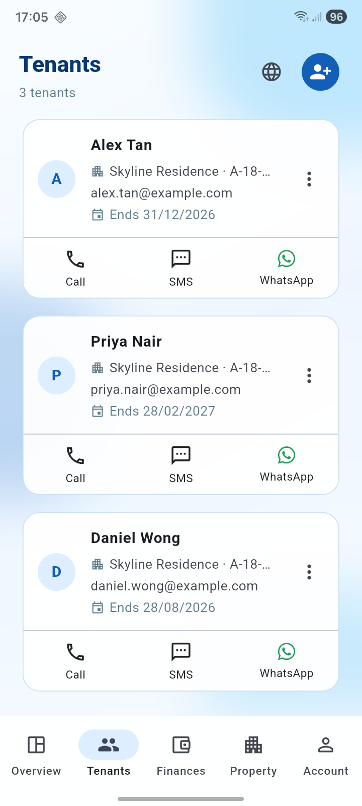 PropPilot tenants screen